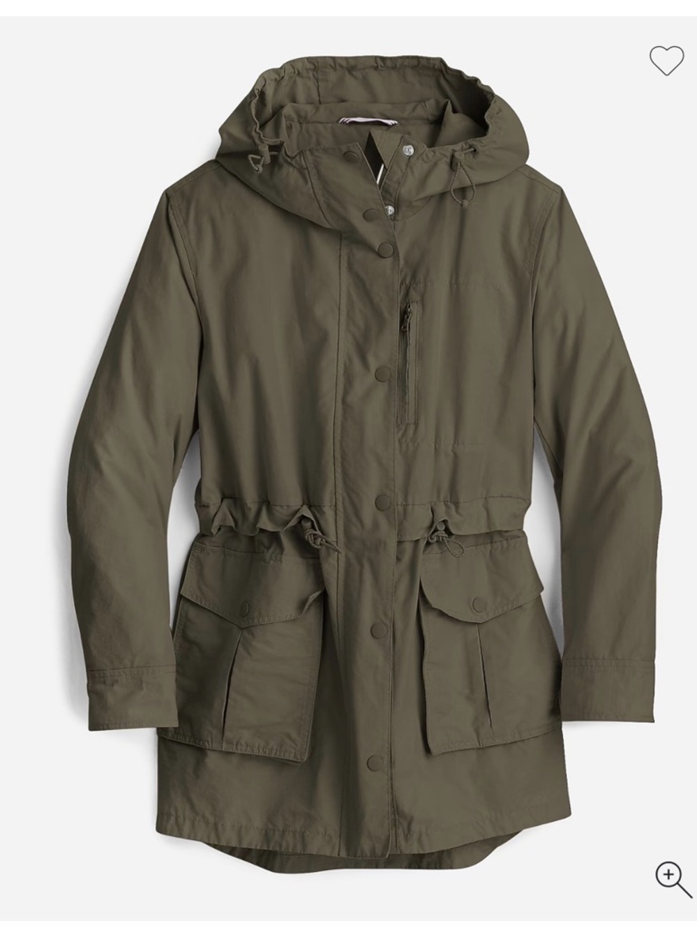 J. Crew Olive Hooded Utility Anorak Jacket